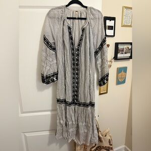 Free People Vagabond Embroidered Kaftan Tunic Top
